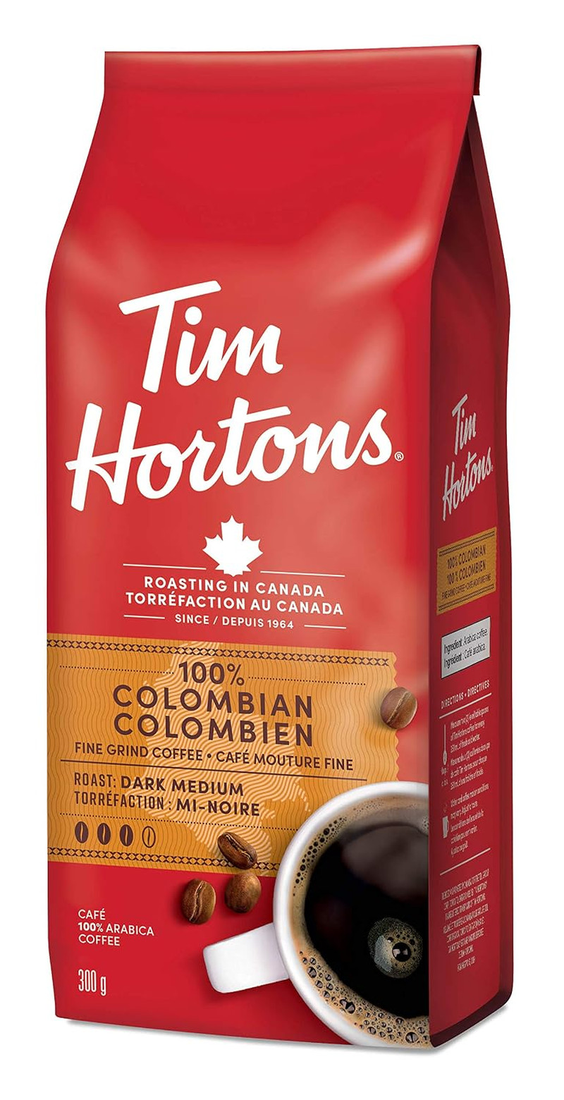 100% Colombian Dark Medium Roast Fine Grind Coffee 300g