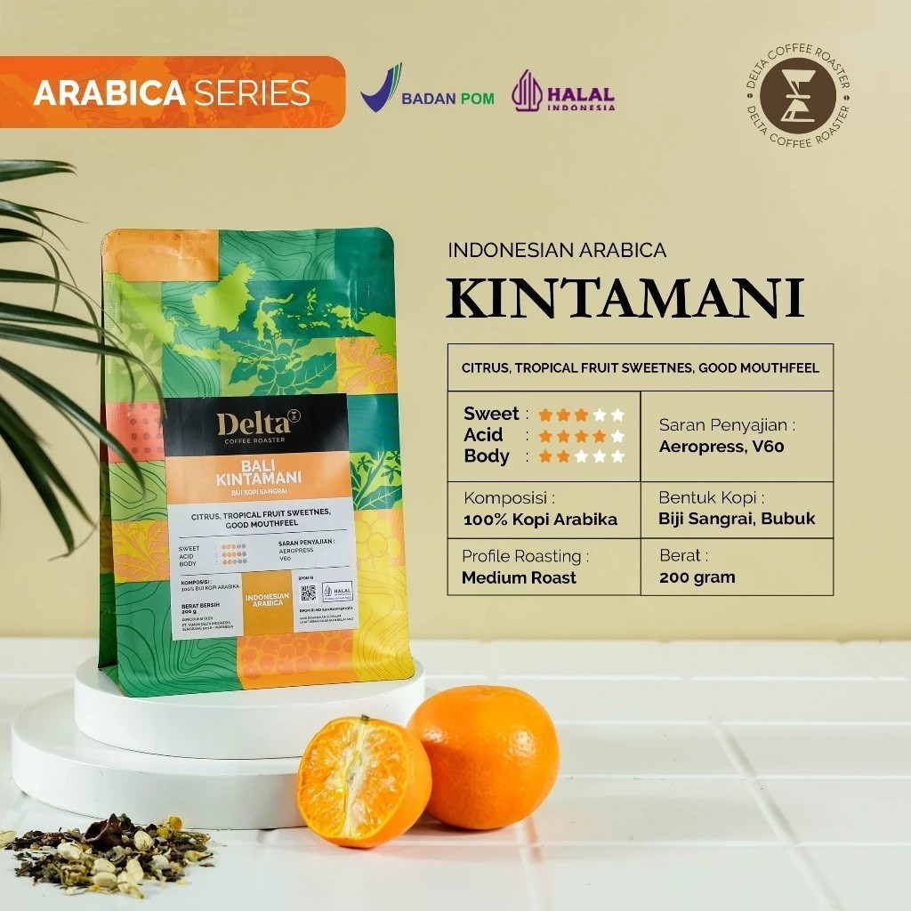 Bali Kintamani Arabica Coffee 200g | Whole Beans | Citrus & Sweet Notes