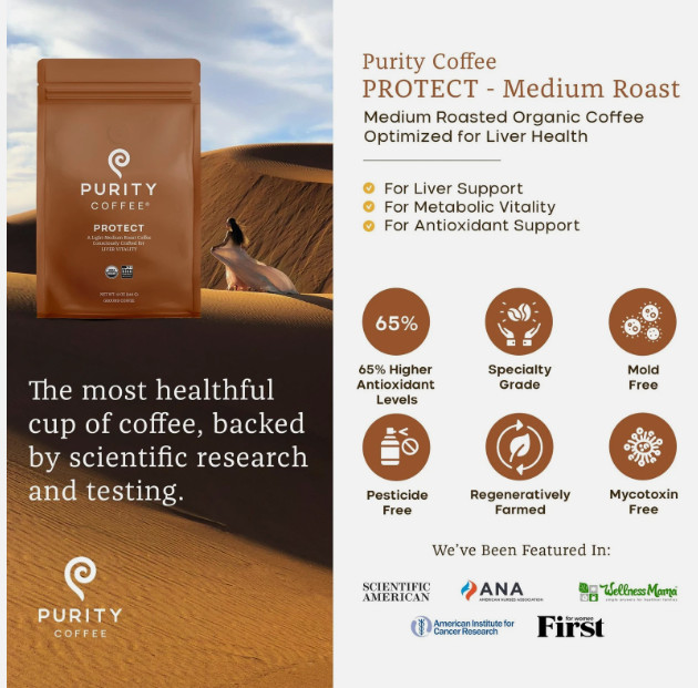3pk of PROTECT Light Medium Roast Whole Bean Coffee for Liver Vitality EXP