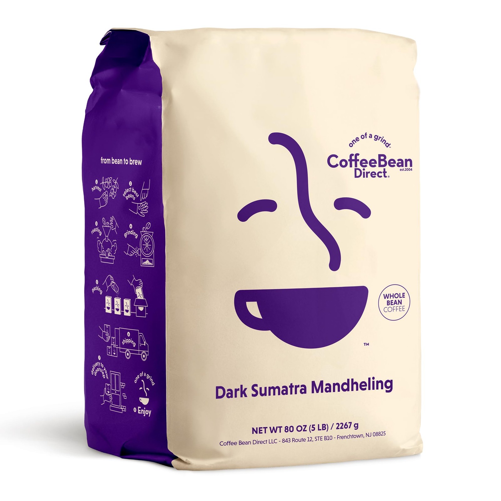Coffee Bean Direct Dark Sumatra Mandheling, Whole Bean Coffee, Arabica Coffee…