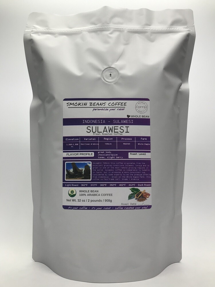 8oz/5lb – Sulawesi Toraja – Indonesia – Premium Fresh Roasted To Order Coffee