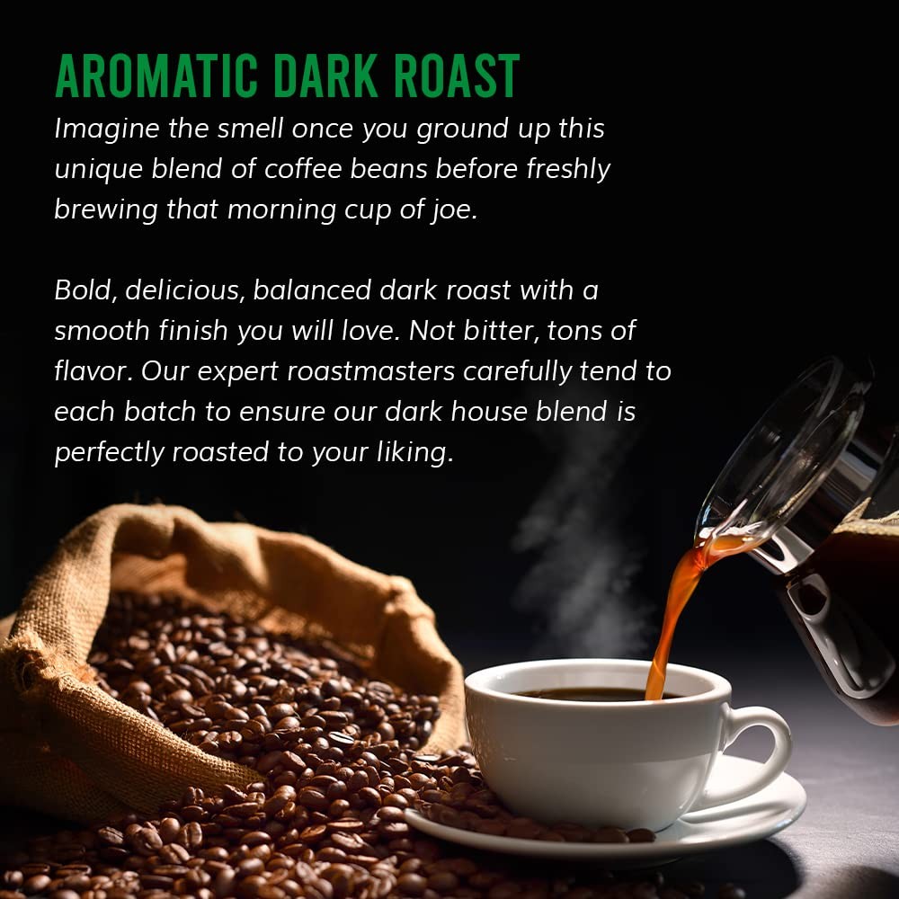 Trejo’s Coffee House Blend Dark Roast Whole Bean Coffee 12 Ounce Bag 100% Ara…