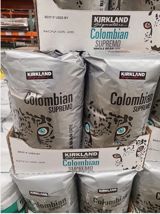 Kirkland Signature Colombian Supremo Whole Bean Coffee Medium Roast 3 lb