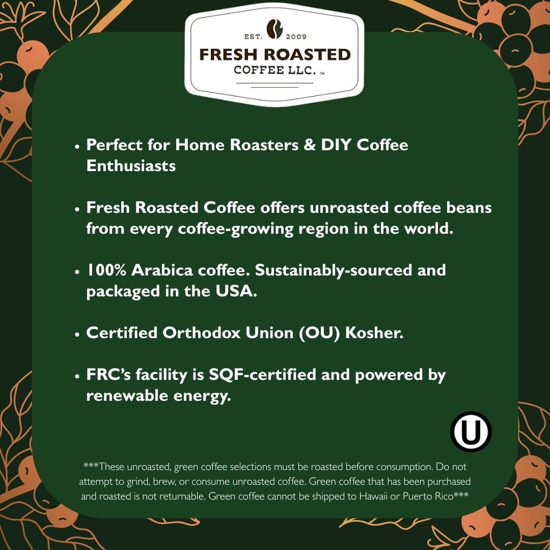 FRC Unroasted | 100% Colombian | 5 LB Green Coffee Beans