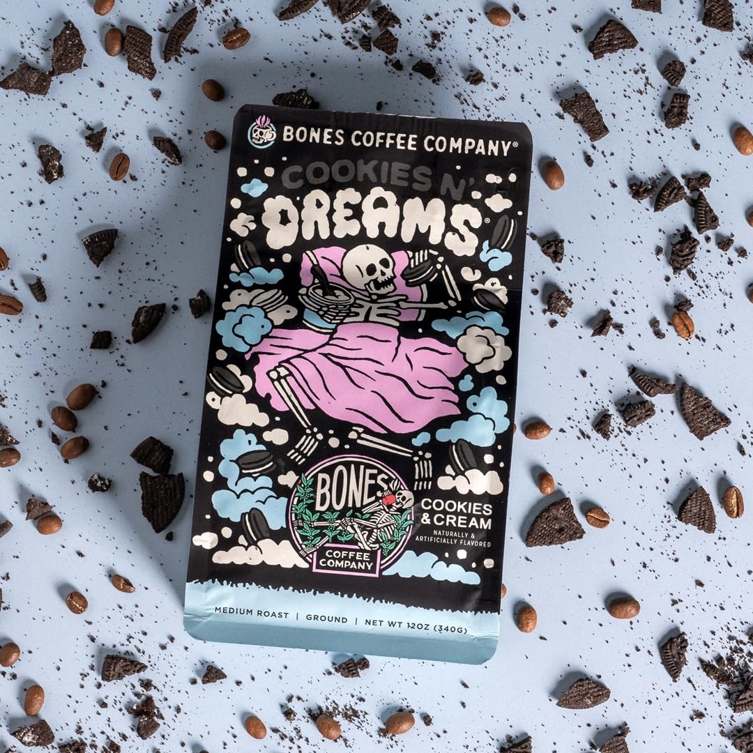 Cookies ‘N Dreams Cookies and Cream Flavored Coffee, Medium Roast Low Acid Ar…