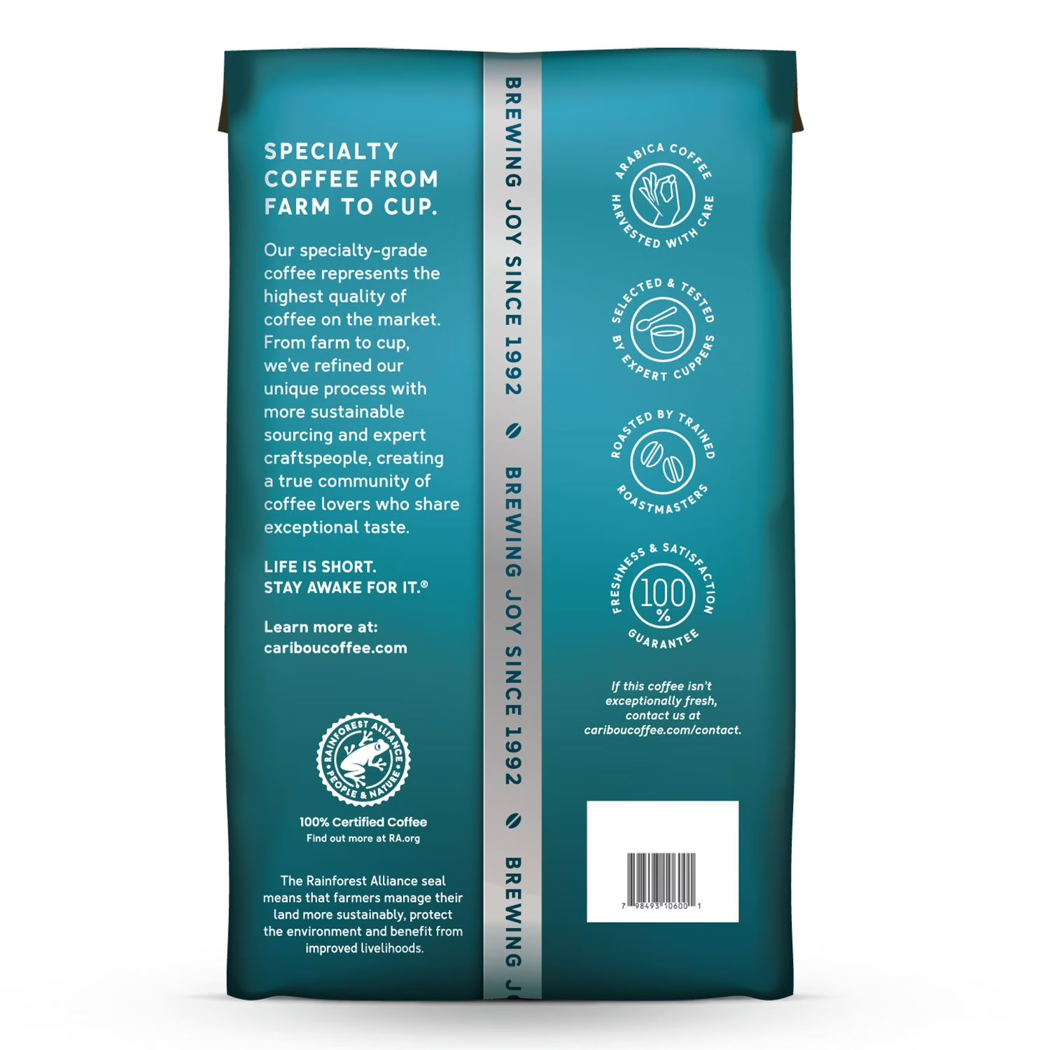 Caribou Coffee Whole Bean Caribou Blend Medium Roast 40 oz Bag Fresh Sealed