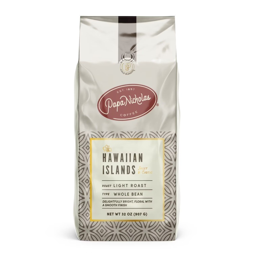 Hawaiian Island Blend Light Roast Whole Bean Coffee 2 Pound Bag