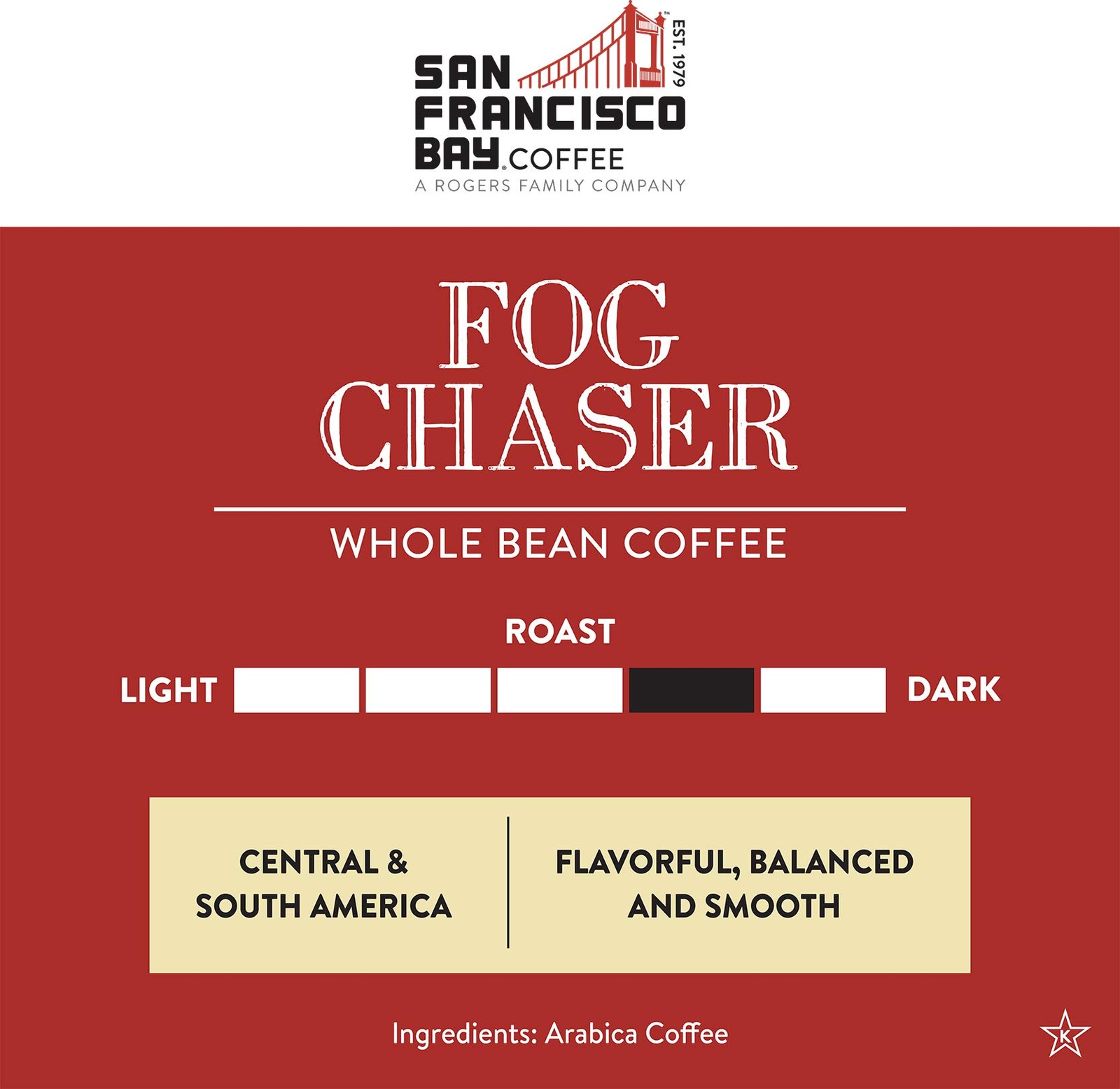 San Francisco Bay Coffee – Medium-dark Roast Whole Bean Coffee – Fog C