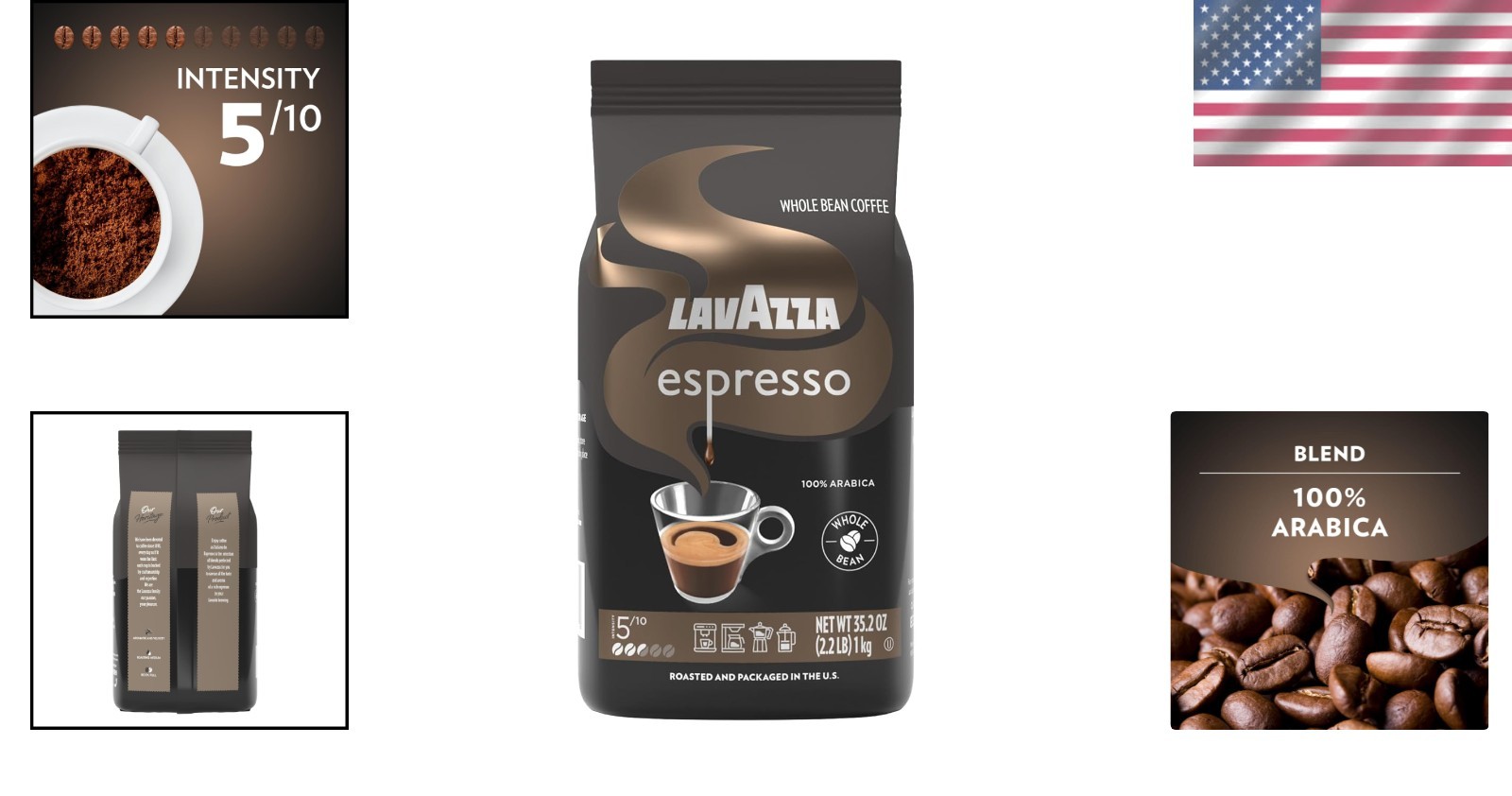 100% Arabica 2.2 lb Whole Bean Espresso – Perfect for Drip or Espresso Machines