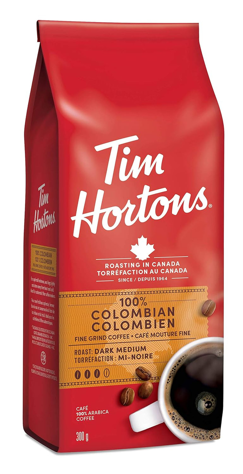 100% Colombian Dark Medium Roast Fine Grind Coffee 300g