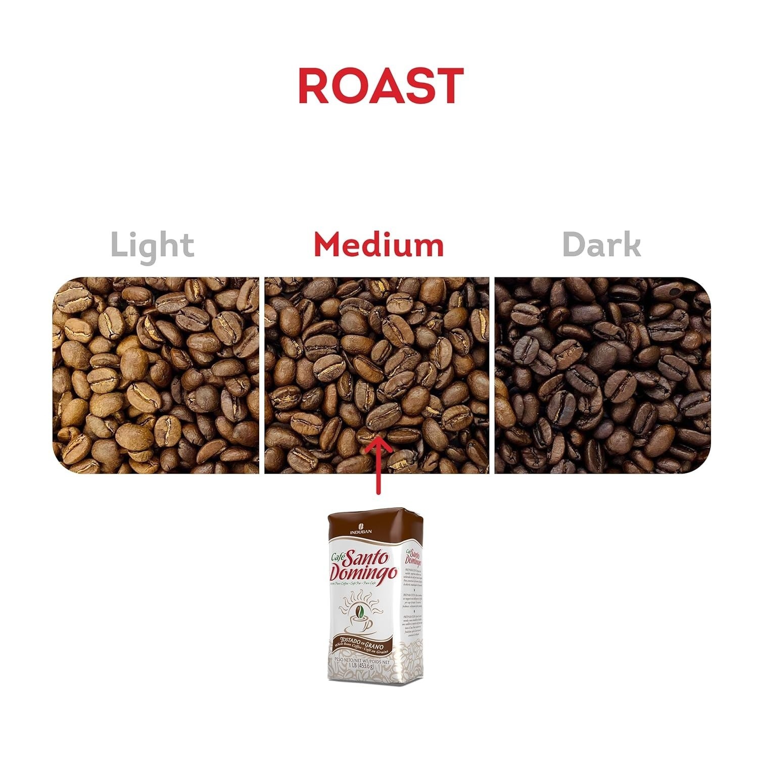 Cafe Santo Domingo, 16 Ounce Bag, Whole Bean Coffee, Medium Roast – (Pack of 4)