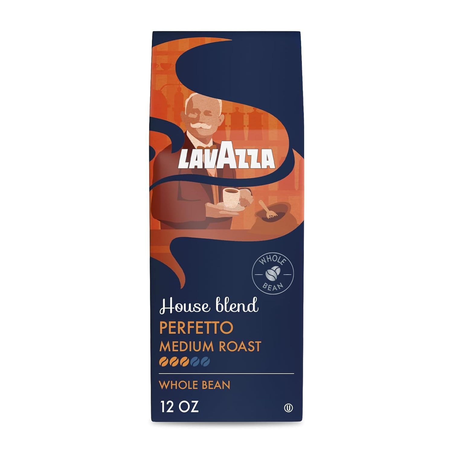 House Blend Perfetto Whole Bean Coffee 12Oz Bag, Medium Roast, Full-Bodied, Inte