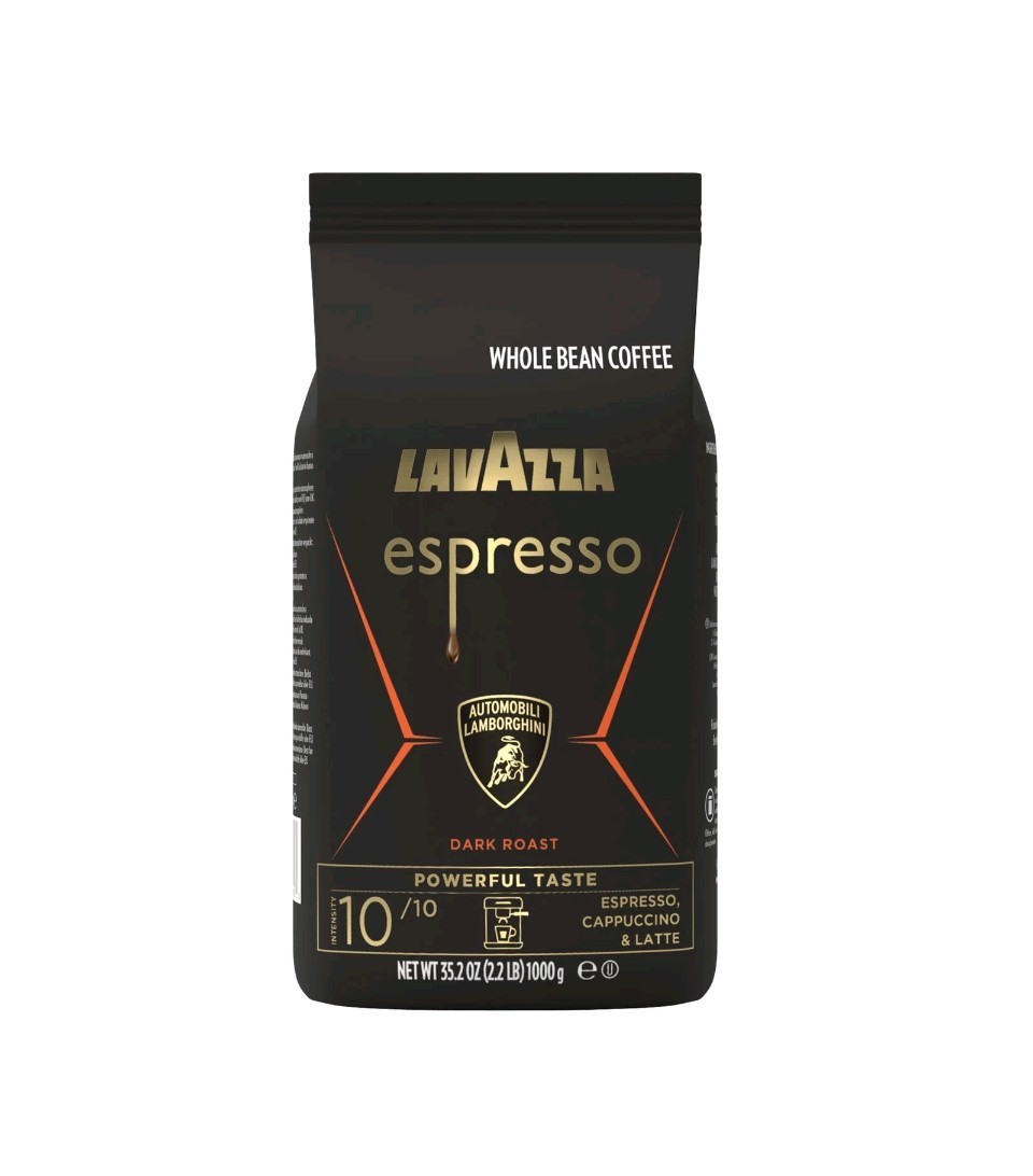 Lavazza Espresso Whole Bean for Automobili Lamborghini, Dark Roast, Arabica and
