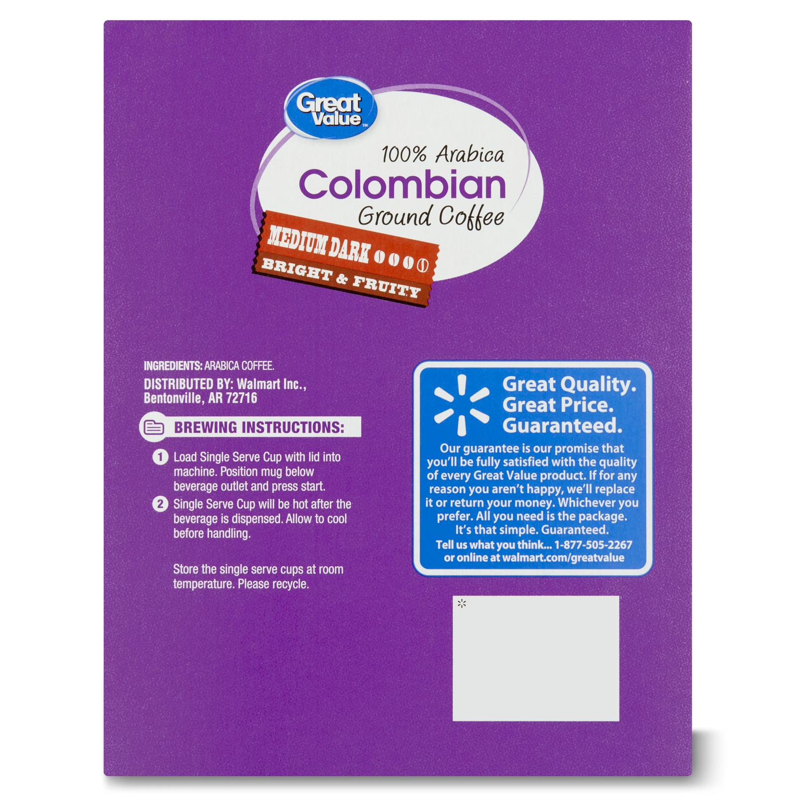 100% Arabica Colombian Medium Roast Ground Coffee Pods, 48 Ct