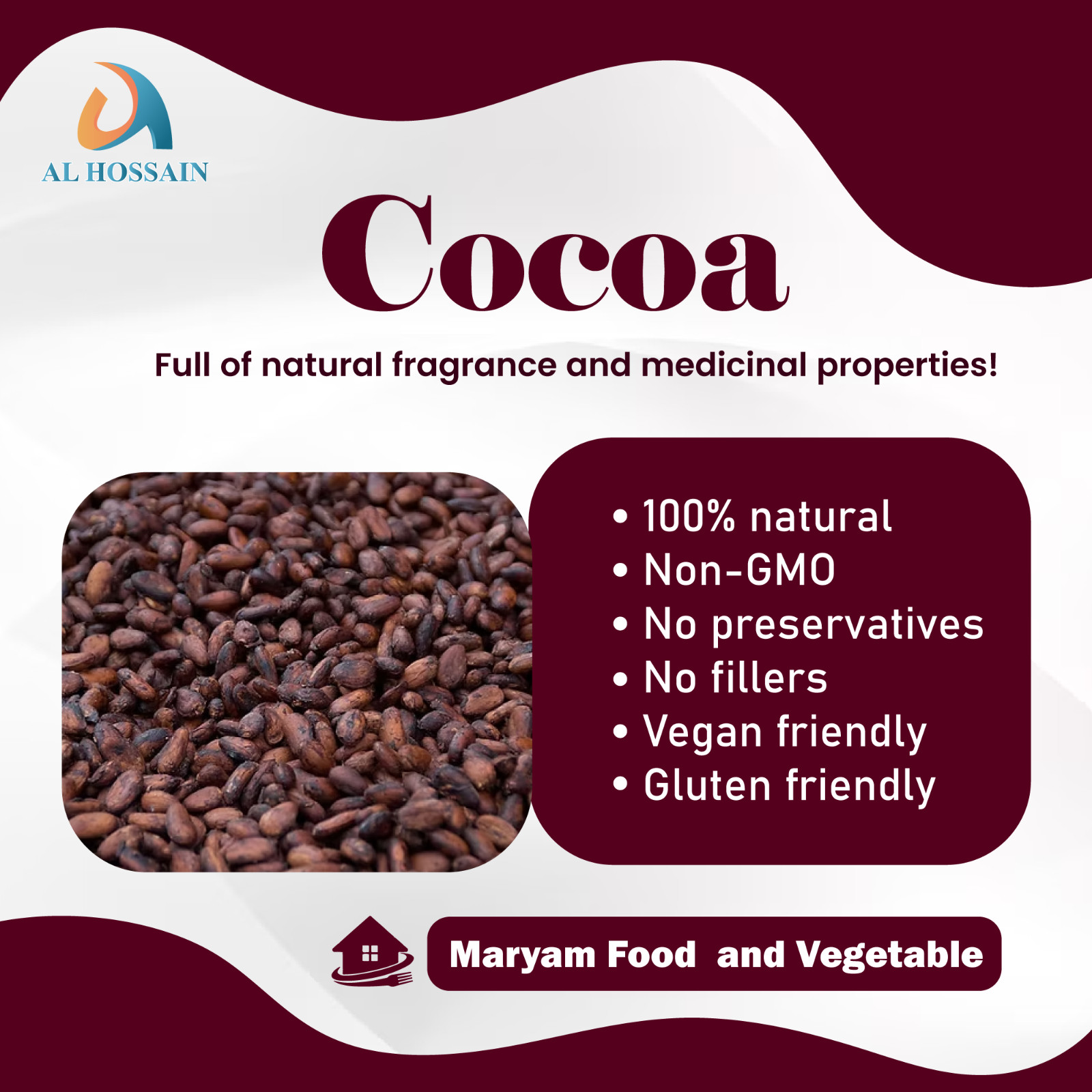 Al Hossain Guatemalan cocoa bean 11 lb | Rich Cacao Flavor Bulk Chocolate