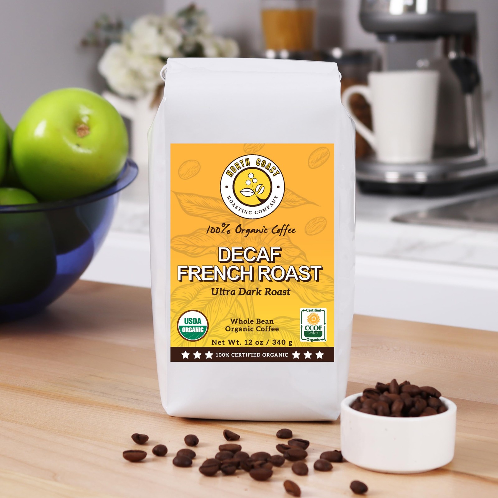 , Ultra Dark Roast, Low Acid Organic Coffee, Whole Bean – Swiss Water Process…