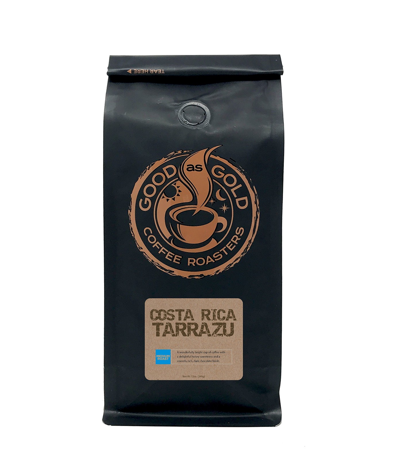 Costa Rica Tarrazu Coffee – Good As Gold Coffee Roasters – Whole Bean (12oz)