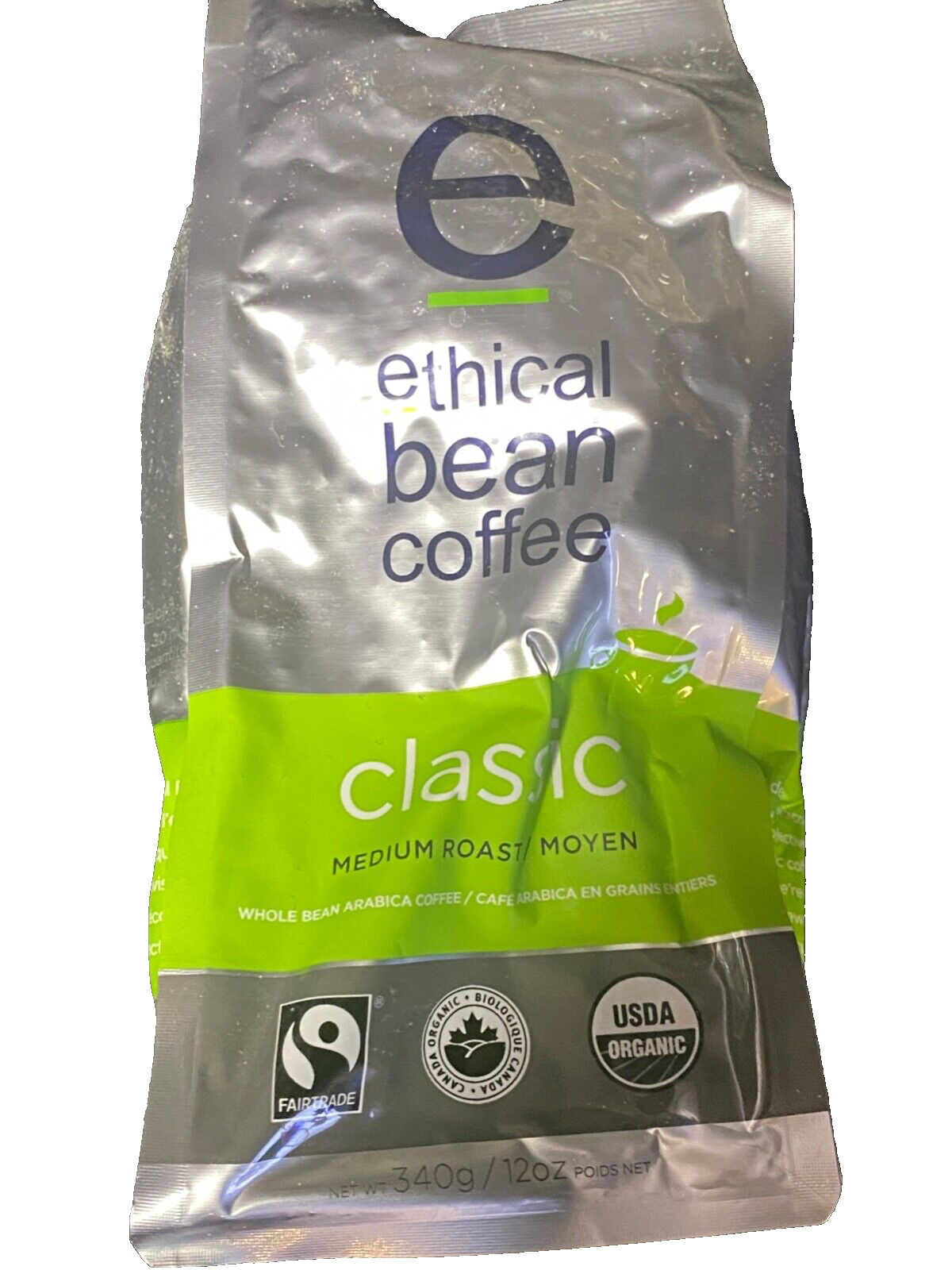 Ethical Bean Fairtrade Organic Coffee, Classic Medium Roast, Ground Coffee Beans