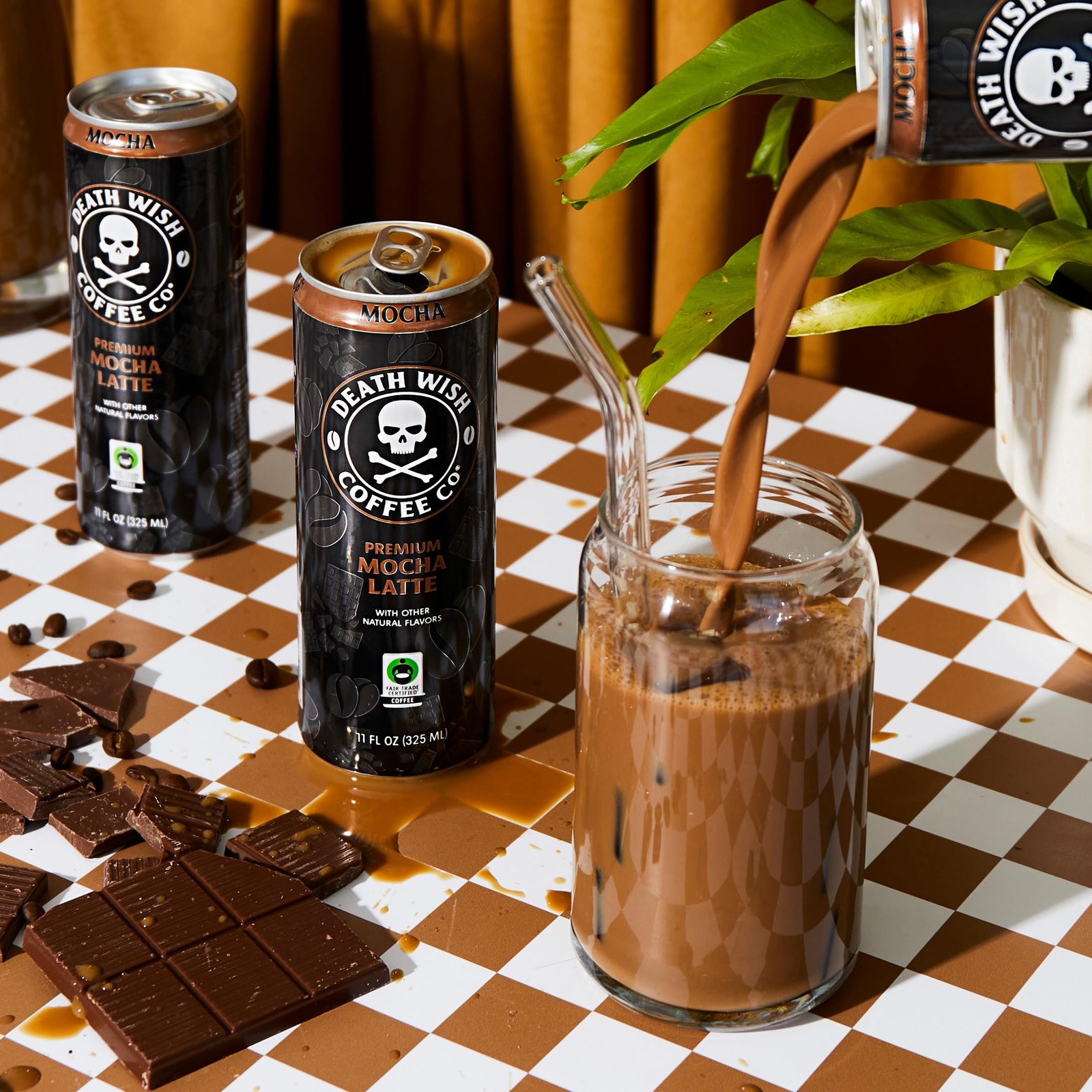 Death Wish Coffee Mocha Cold Brew Latte, Fair Trade, 12 Pack