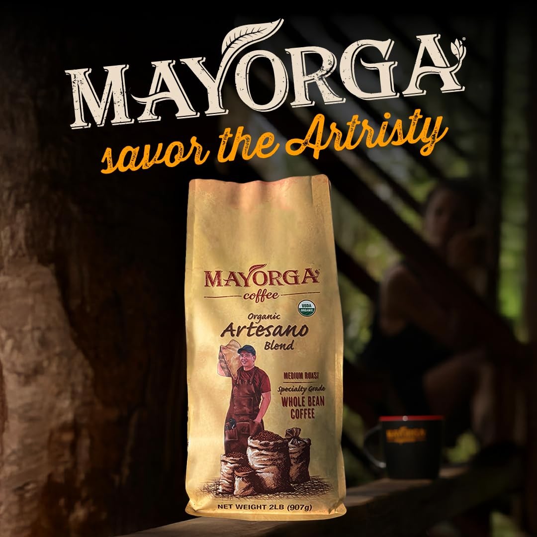 Mayorga Organic Arabica Medium Roast Whole Bean Specialty Coffee Artesano Blend