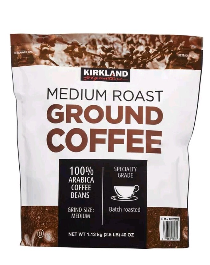 Medium Roast Ground Arabica Coffee Kirkland Signature 2 Bags 5lbs Total