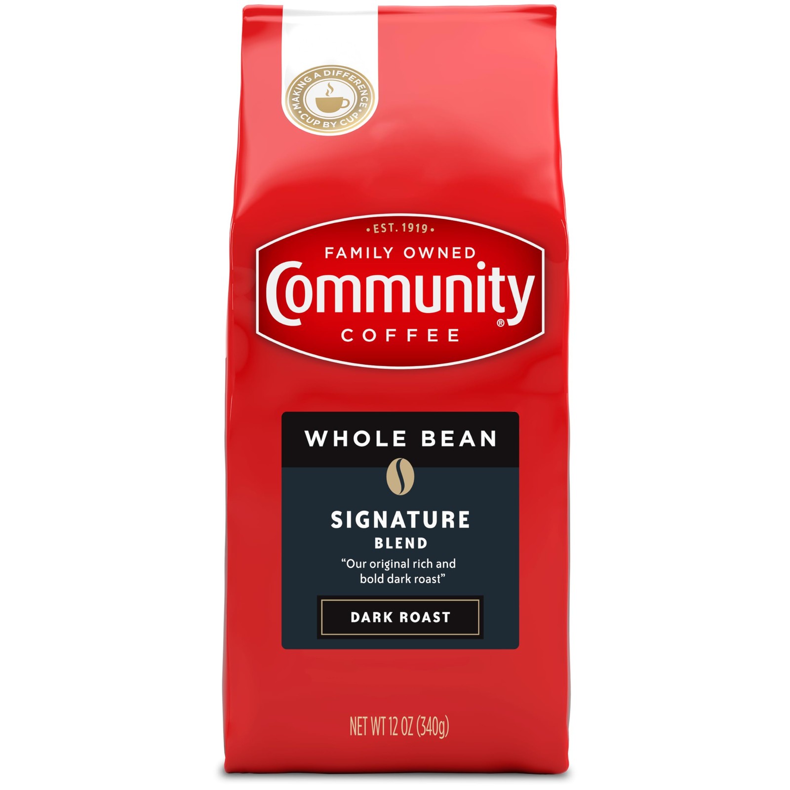 Community Coffee Signature Blend Dark Roast 72 Ounce, Premium Whole Bean