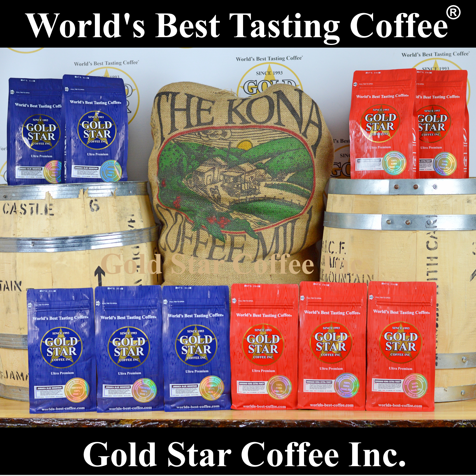 Hawaiian Kona & Jamaica Jamaican Blue Mountain Coffee Combo – 10 lbs of the Best