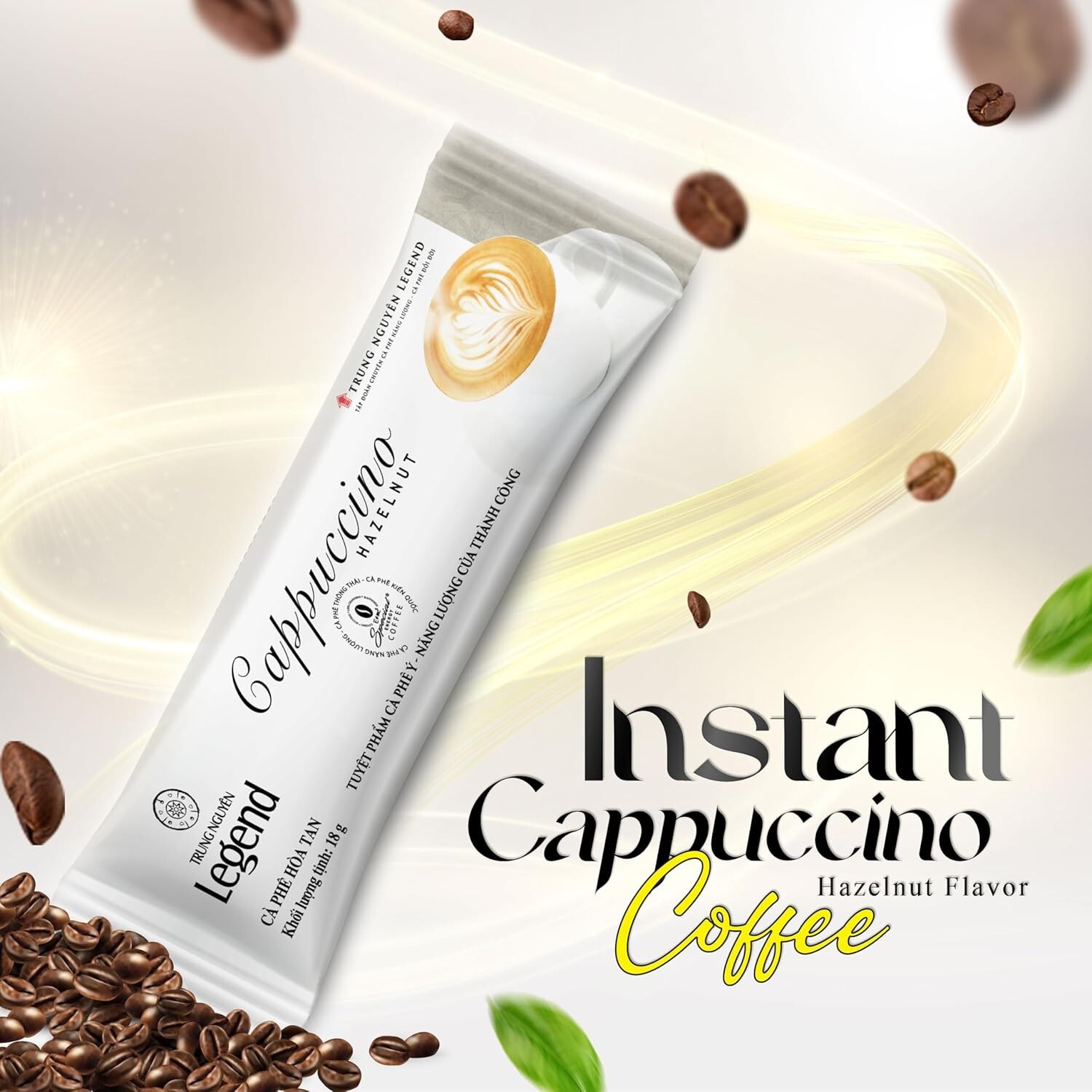 Trung Nguyen Legend Instant Coffee 216g 12 pack Cappuccino Hazelnut USA Ship