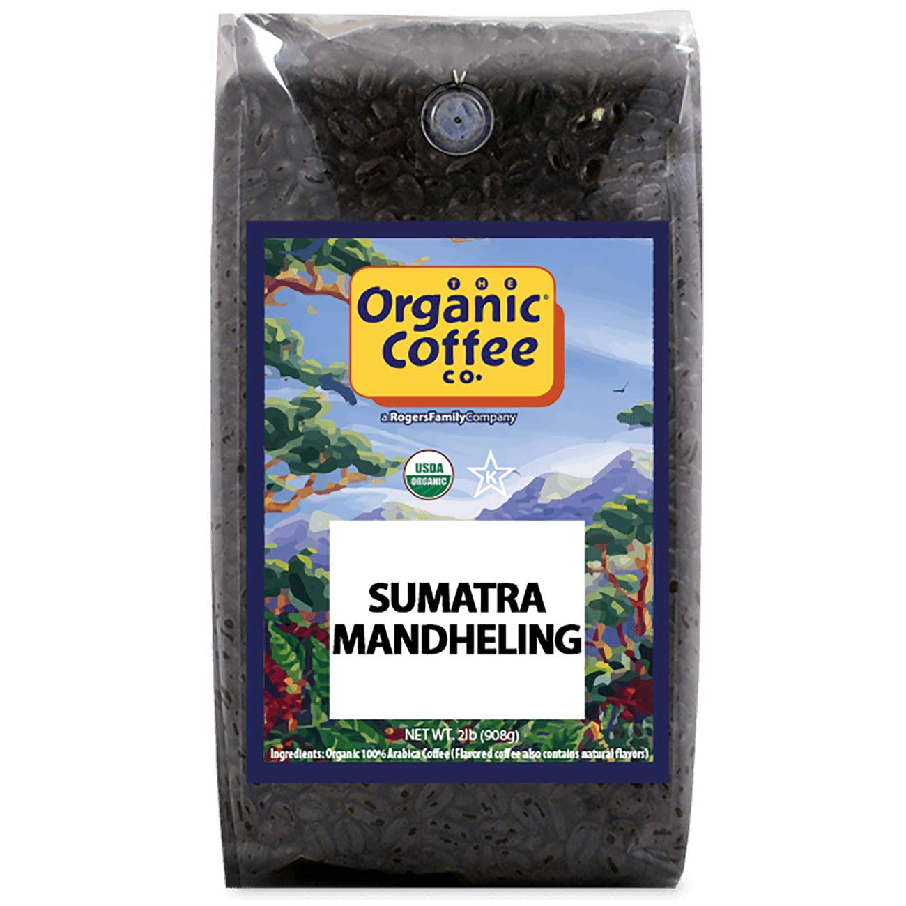 Sumatra Mandheling Whole Bean Coffee 2LB (32 Ounce) Medium Light Roast USDA Orga