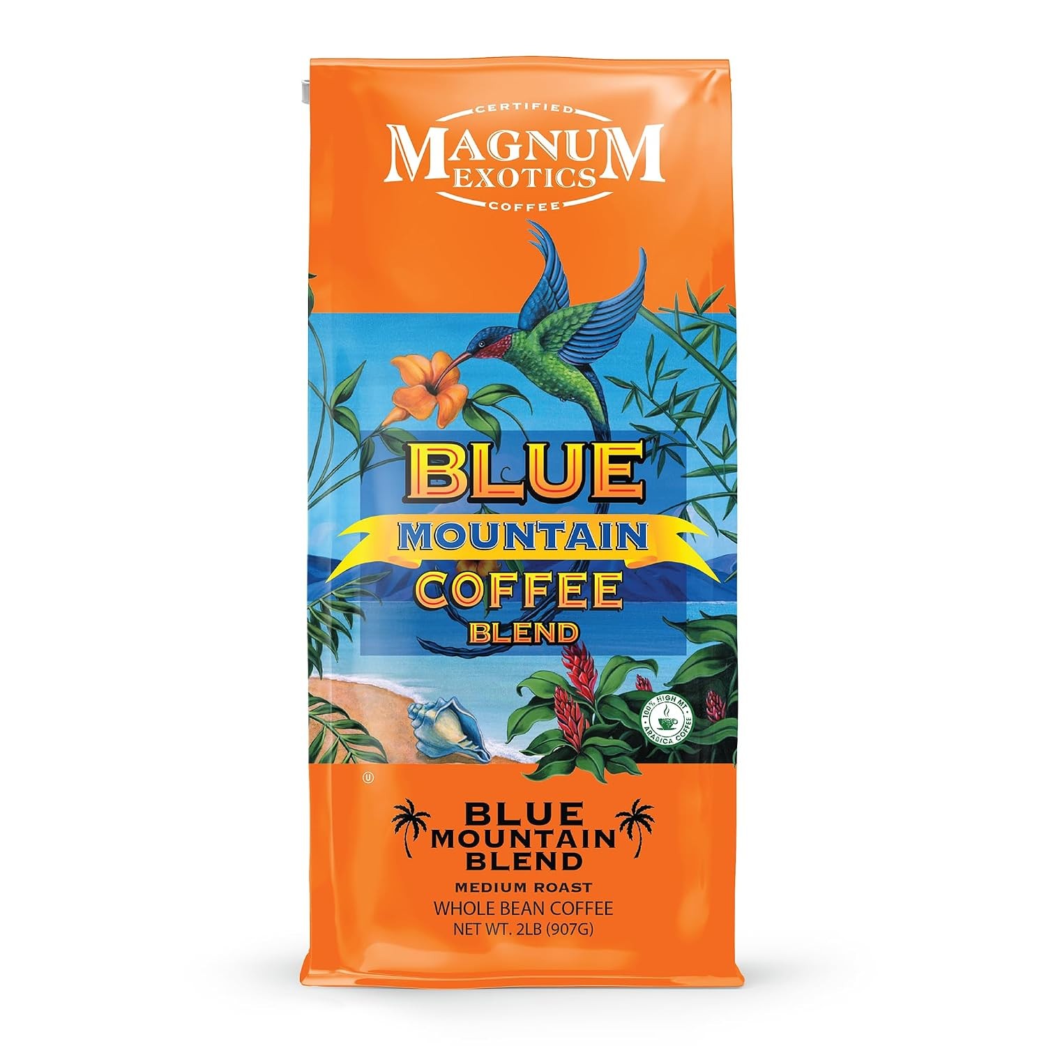 Coffee Blue Mountain Blend Whole Bean Coffee Medium-Light Roast Arabica Beans