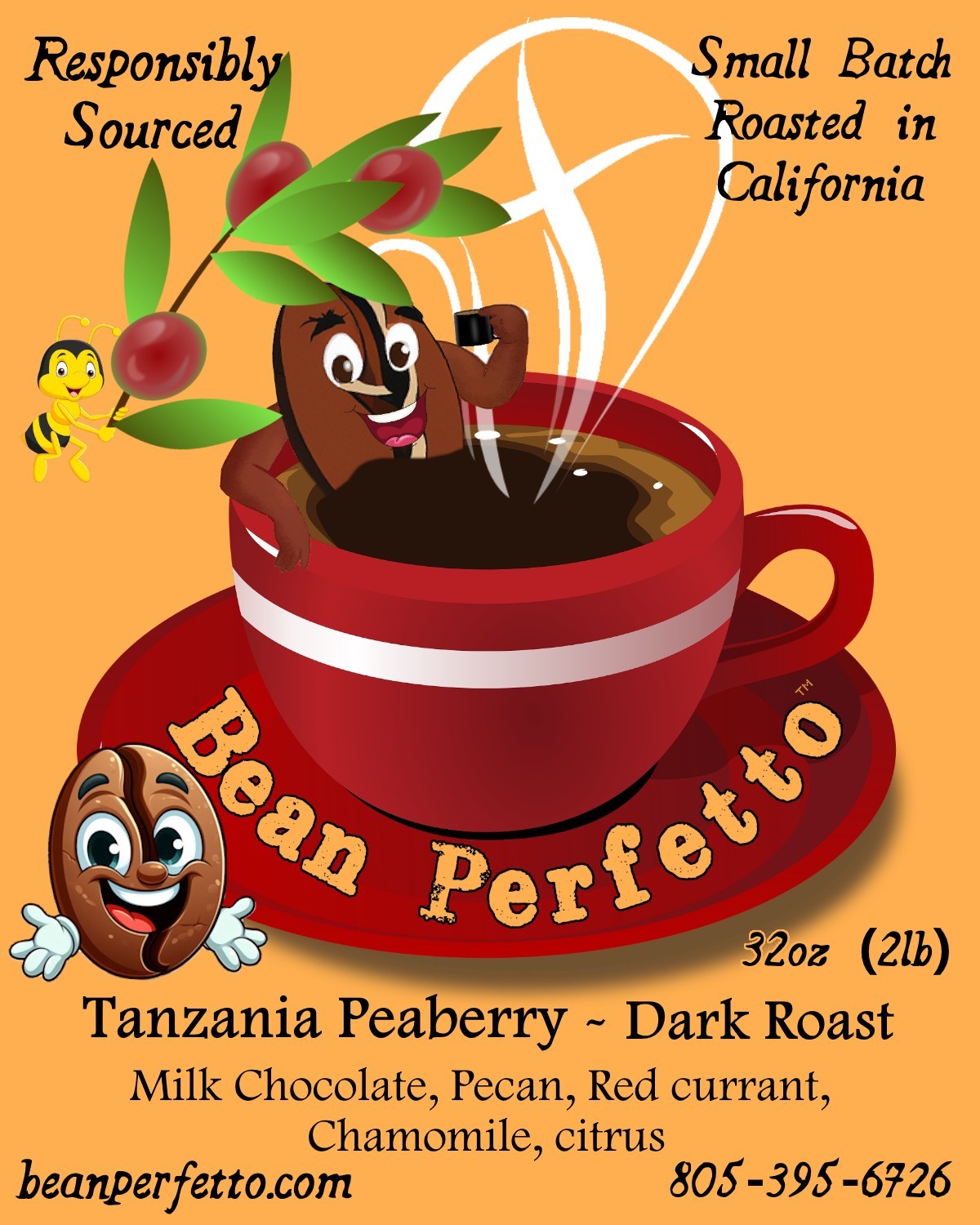 2 lb TANZANIA PEABERRY PLUS WASHED Fresh Roasted Coffee Whole Bean