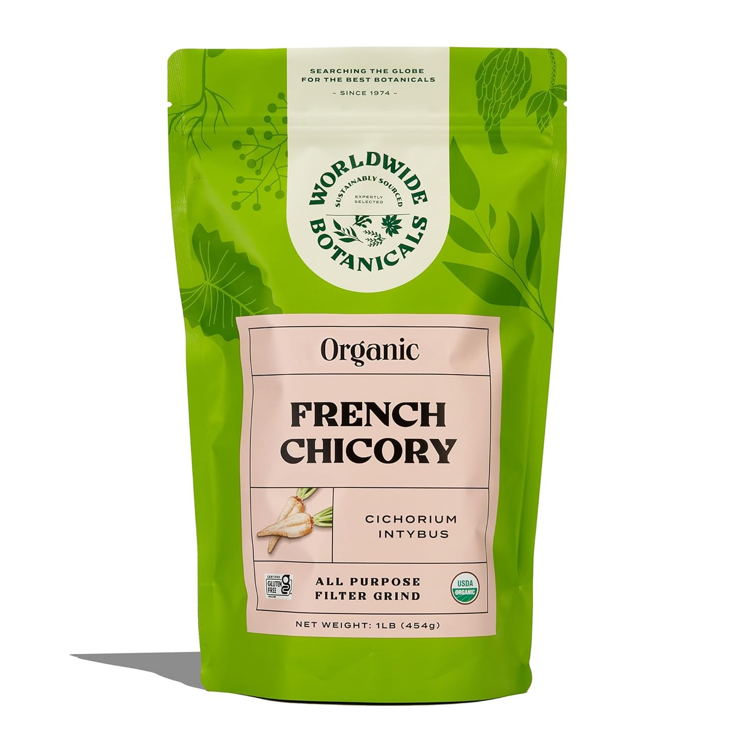 Worldwide Botanicals Organic French Chicory Root, 1 Pound – Brew like Coffee, Bl