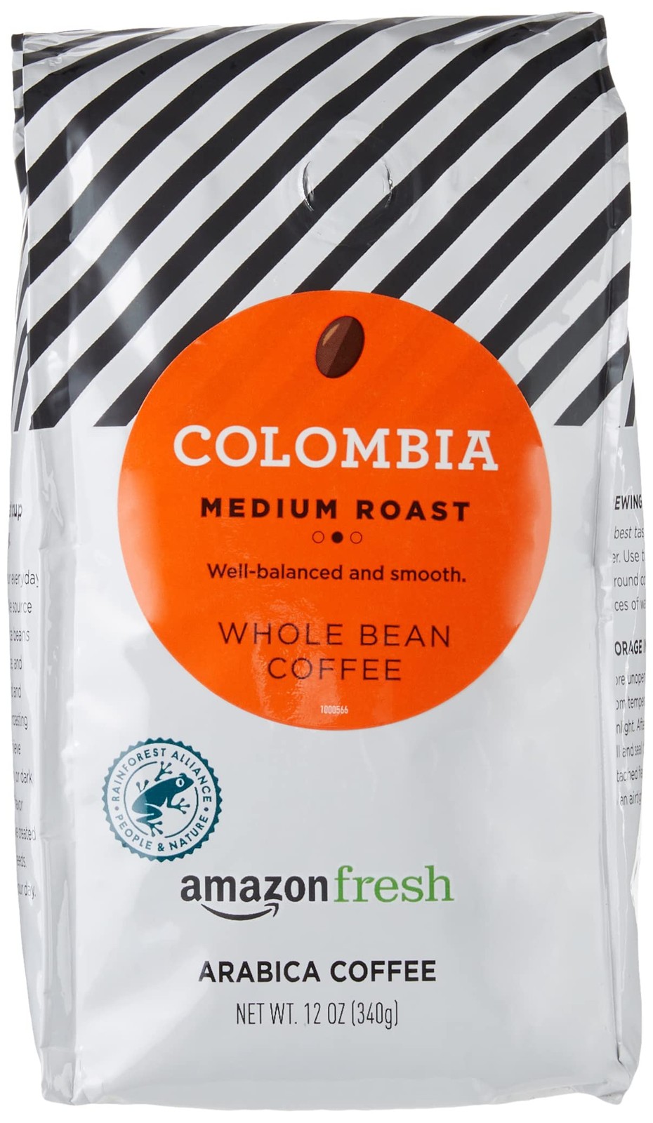 Amazon Fresh Colombia Whole Bean Coffee, Medium Roast, 12 Ounce (Pack of 1)