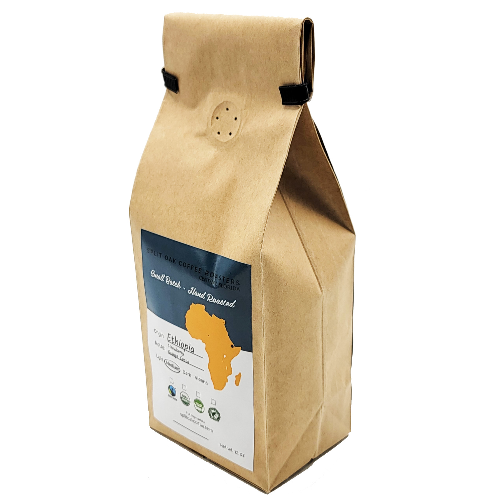 Organic Ethiopia Whole Bean 12oz – Medium Roast