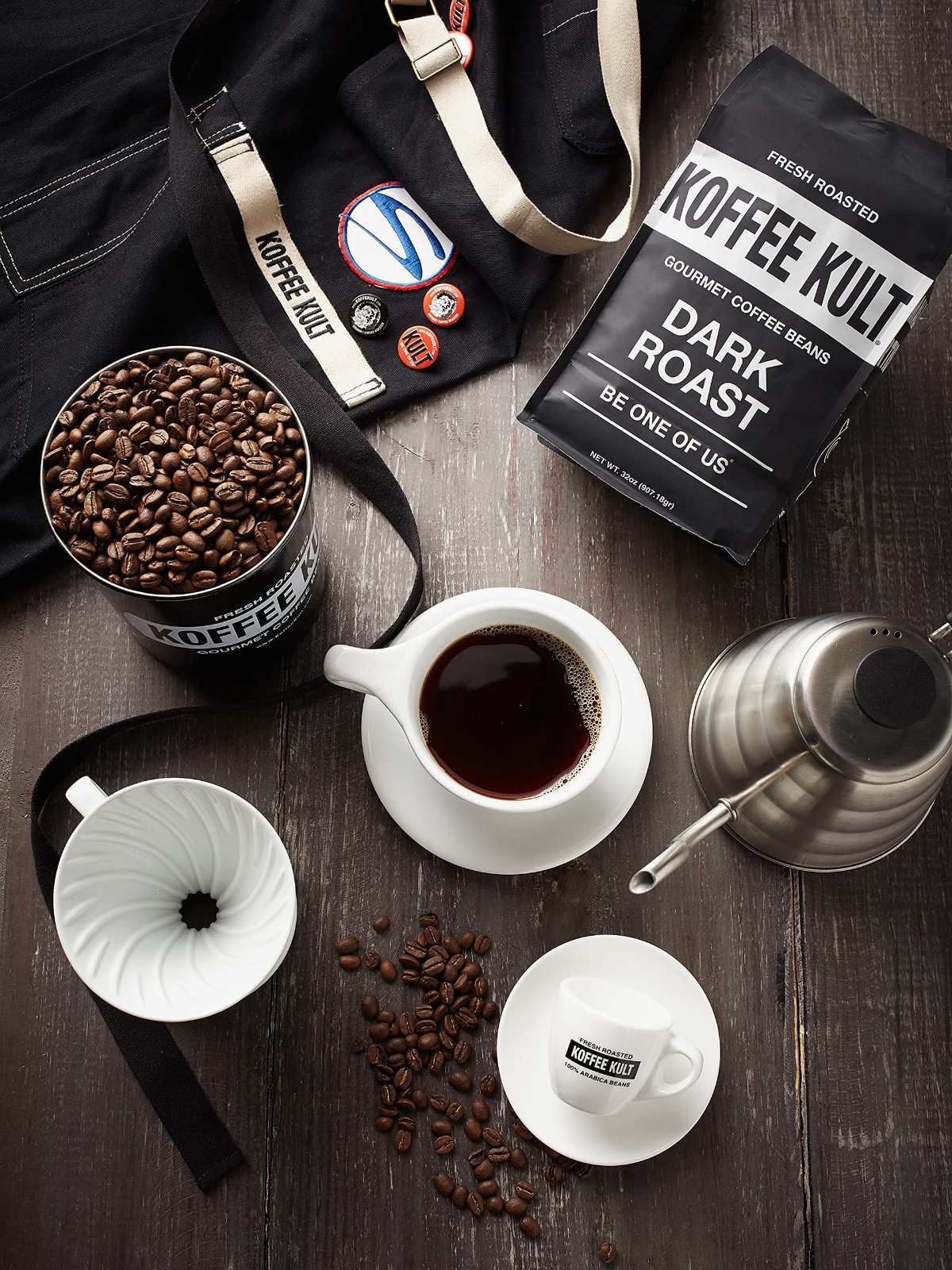 Dark Roast Whole Bean Coffee – 100% Arabica Gourmet Blend, Smooth & Balanced, 32