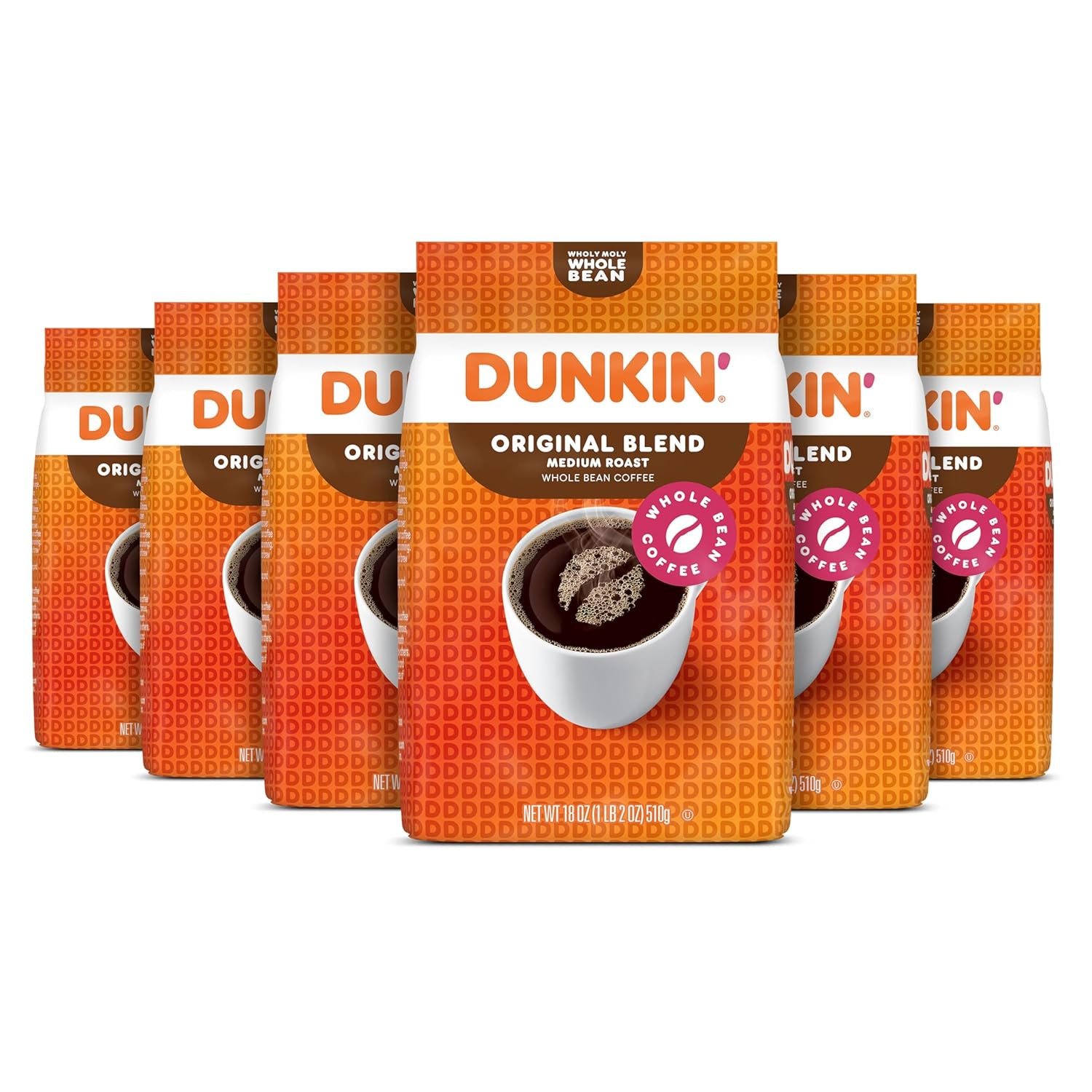 Original Blend Medium Roast Whole Bean Coffee, 18 Ounces (Pack of 6)