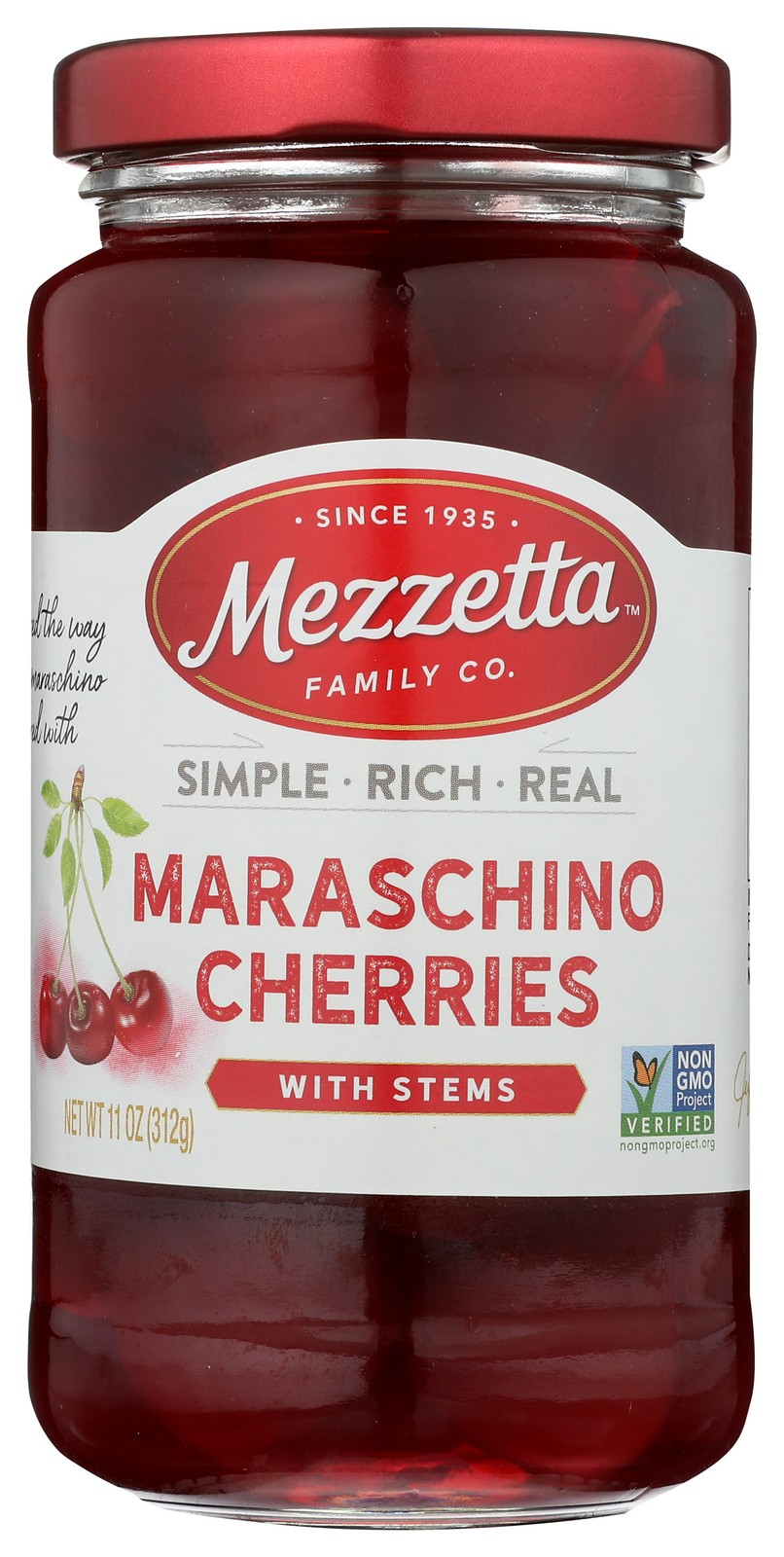 Maraschino Cherries With Stems By Mezzetta 11 Oz Juice 6 Pack