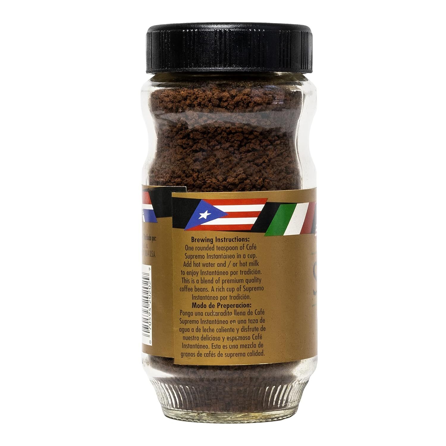 Cafe Supremo 100% Espresso Instant Ground Dark Roast Coffee Jar – 4 Ounce