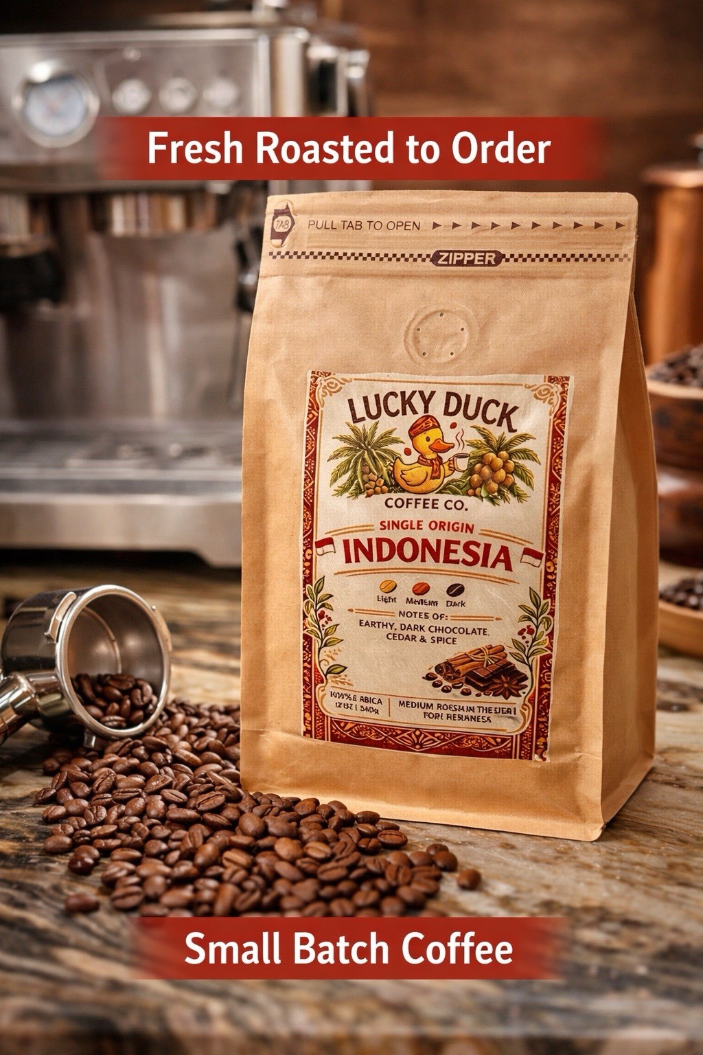 Indonesian Sumatran Coffee By Lucky Duck Coffee Roasters