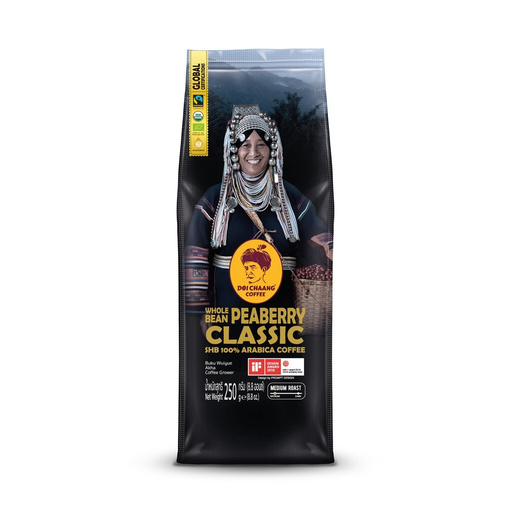 Doi Chaang Thailand Coffee Whole Bean Peaberry Classic Premium 100% Arabica 250g