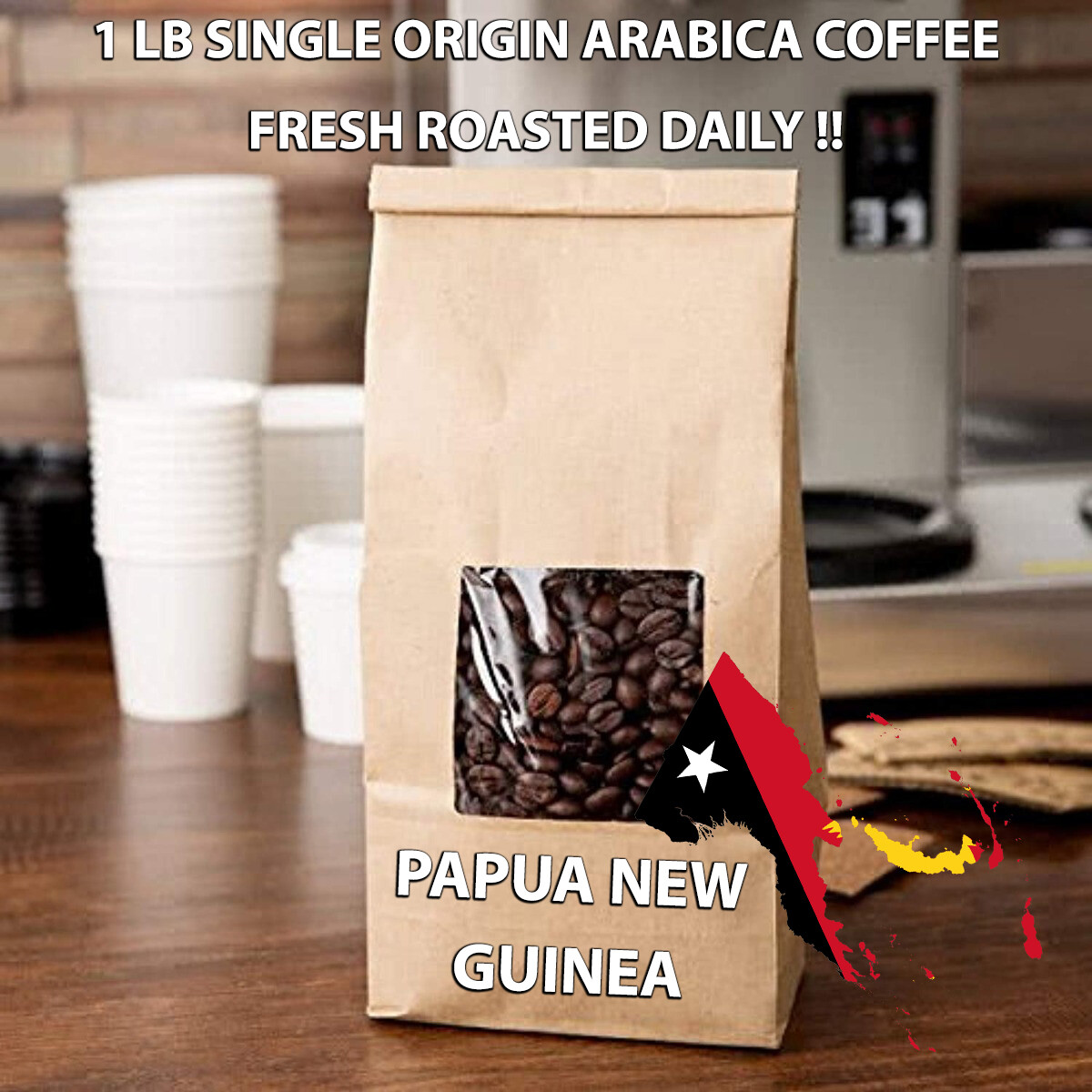 1 LB PAPUA NEW GUINEA SAMPLE FRESH ROASTED COFFEE WHOLE BEAN, GROUND – ARABICA