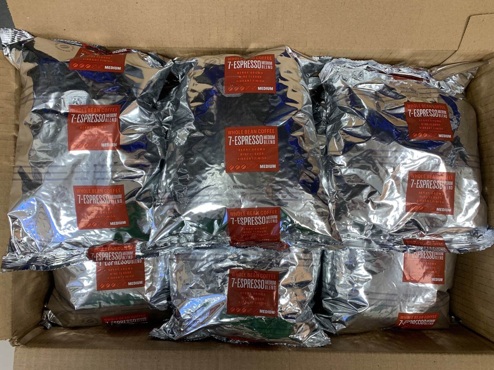 7 Eleven Whole Bean Espresso Medium Blend Coffee – 9 Units of 1 Pound Bags