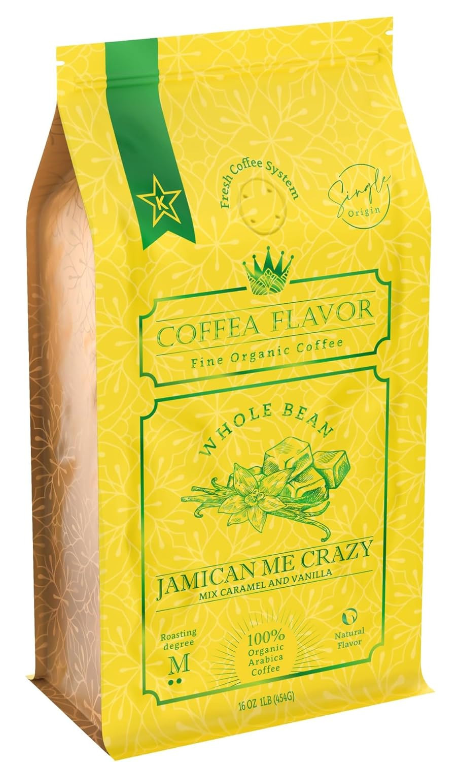 Jamaican Me Crazy Whole Bean Coffee – 100% Arabica, Single Origin, Medium Roast,