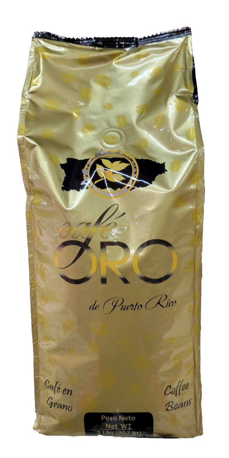 Gold COFFEE Cafe Oro Pure 100% WHOLE BEANS 2.2 lb PACK FAST SHIPPING