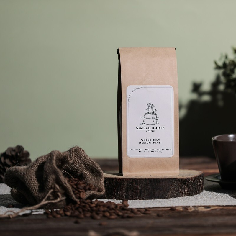 Ethiopia Washed Yirgacheffe Whole Beans, Ground- Medium Roast 12Oz, 2Lb,5Lb
