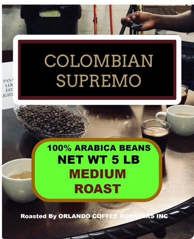 5 LBS COLOMBIAN SUPREMO HUILA 100% ARABICA COFFEE BEANS