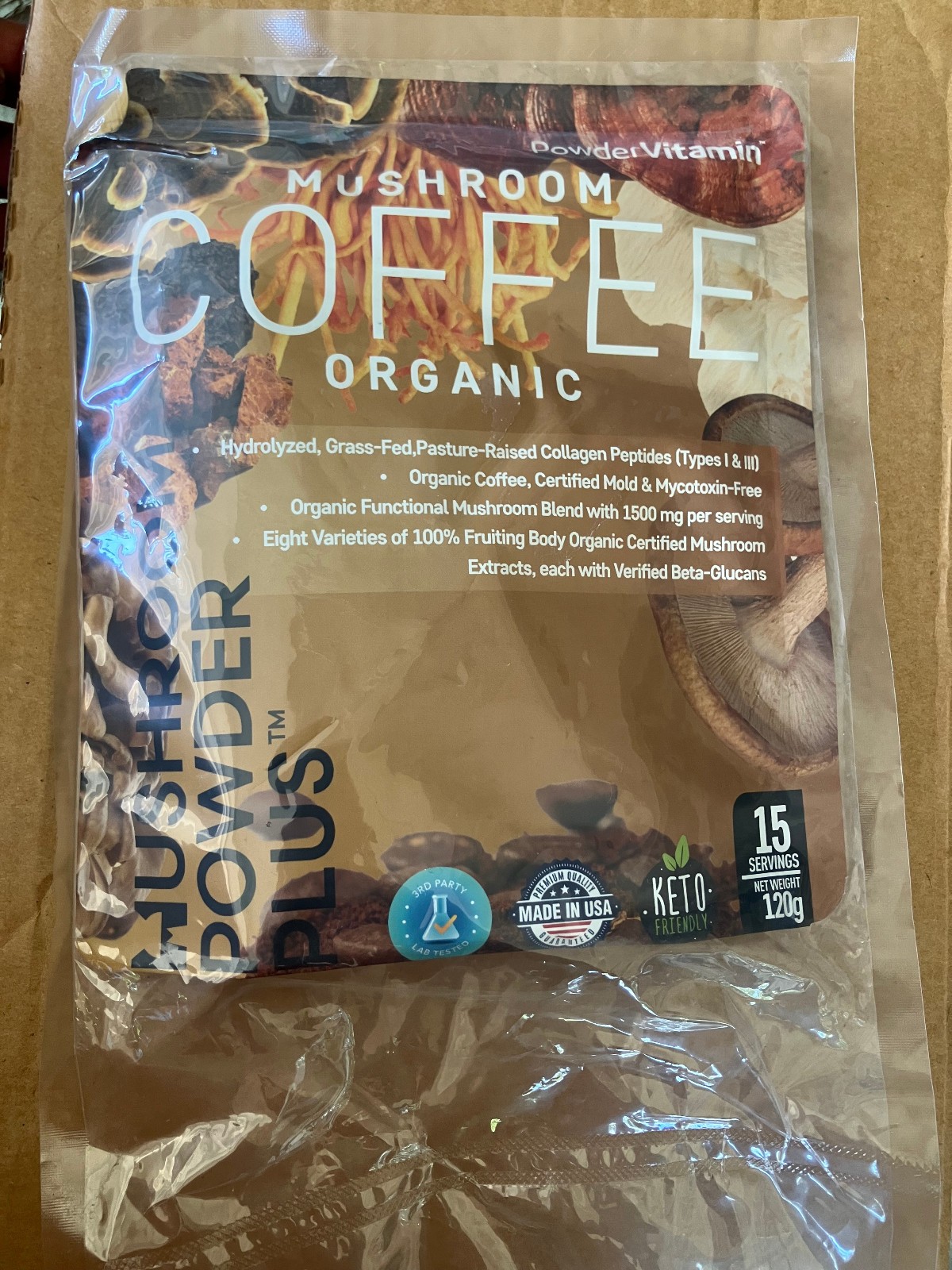 Powder Vitamin Organic Mushroom Coffee, 15 Servings