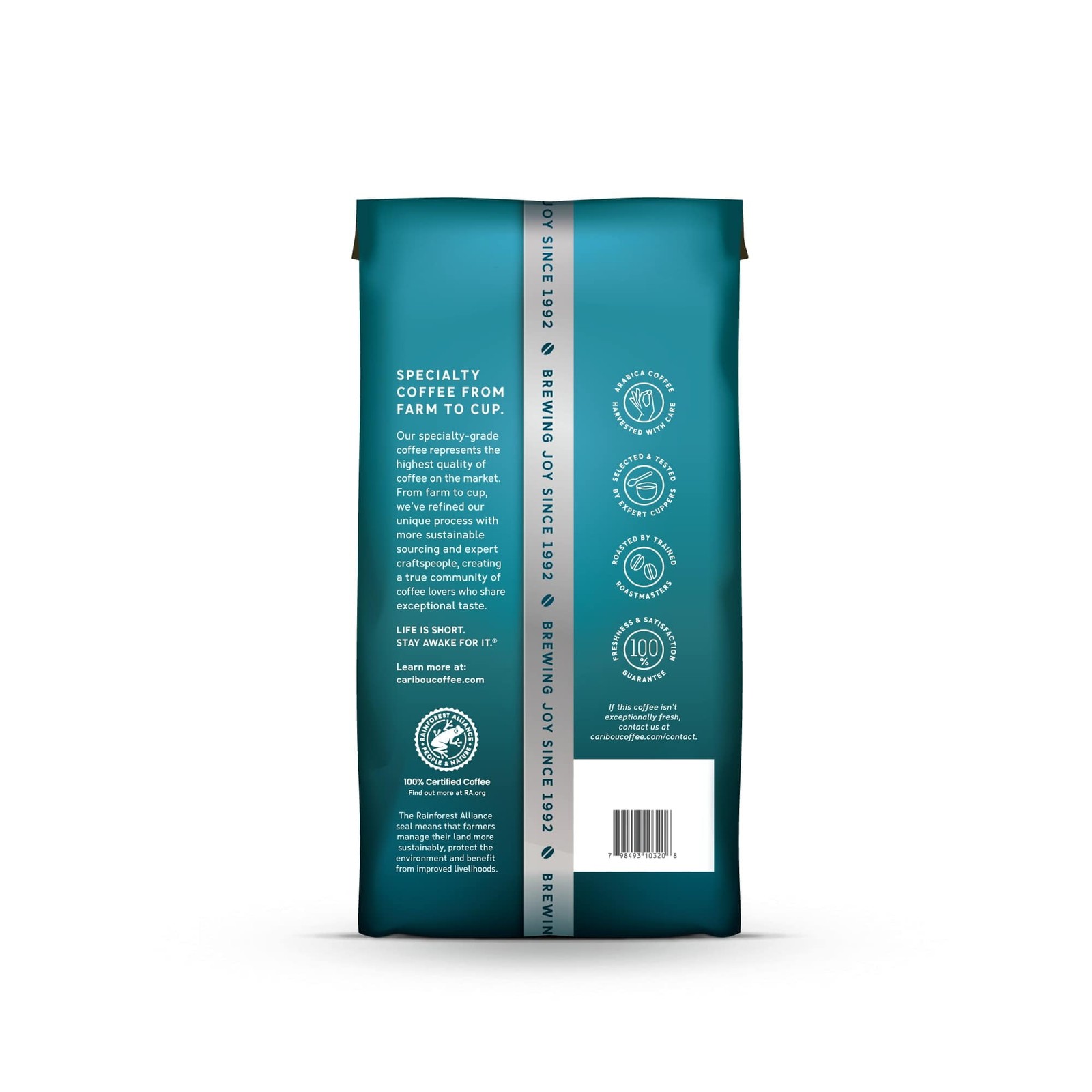Caribou Coffee Caribou Blend Premium Medium Roast Whole Bean Coffee, Arabica, 12