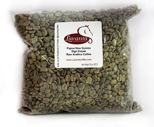 LAVANTA COFFEE GREEN PAPUA NEW GUINEA SIGRI ESTATE TWO POUND PACKAGE