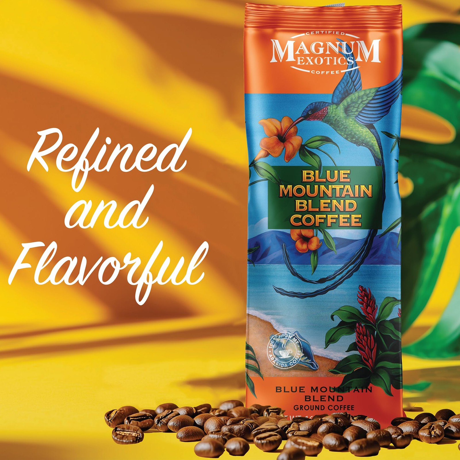 , Blue Mountain Coffee Blend – Medium-Light Roast Ground Coffee, Made from 10…